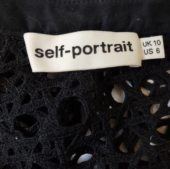 Self Portrait 6 one shoulder black lace off the shoulder minidress Asymm… - Picture 13 of 13